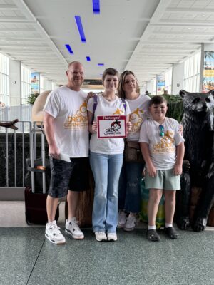 Callyn & Family getting ready to leave for her dream trip