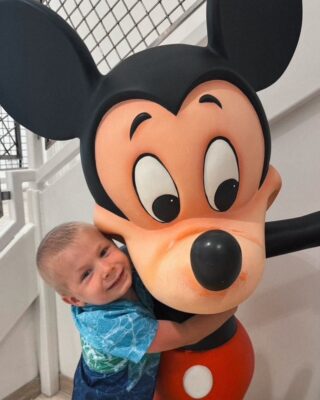 Max giving Mickey a BIG hug.
