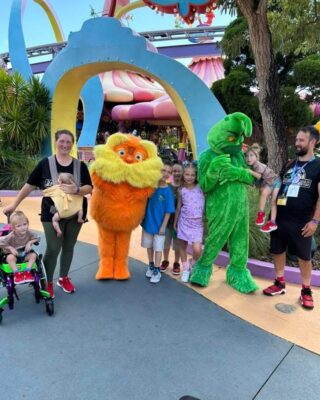 Lakelynn's with Dr. Suess characters at Disney World